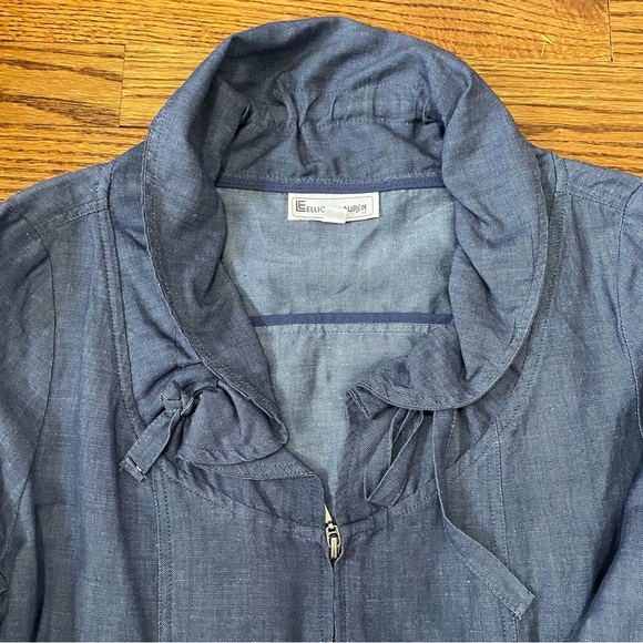 Elliott Lauren Chambray Ladies Blue Jacket Size 6 - Picture 2 of 9